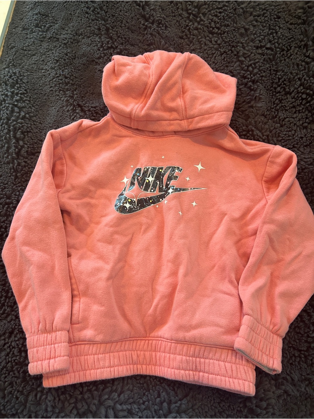 Nike Kids' peachy-Pink Hooded Pullover Sweatshirt